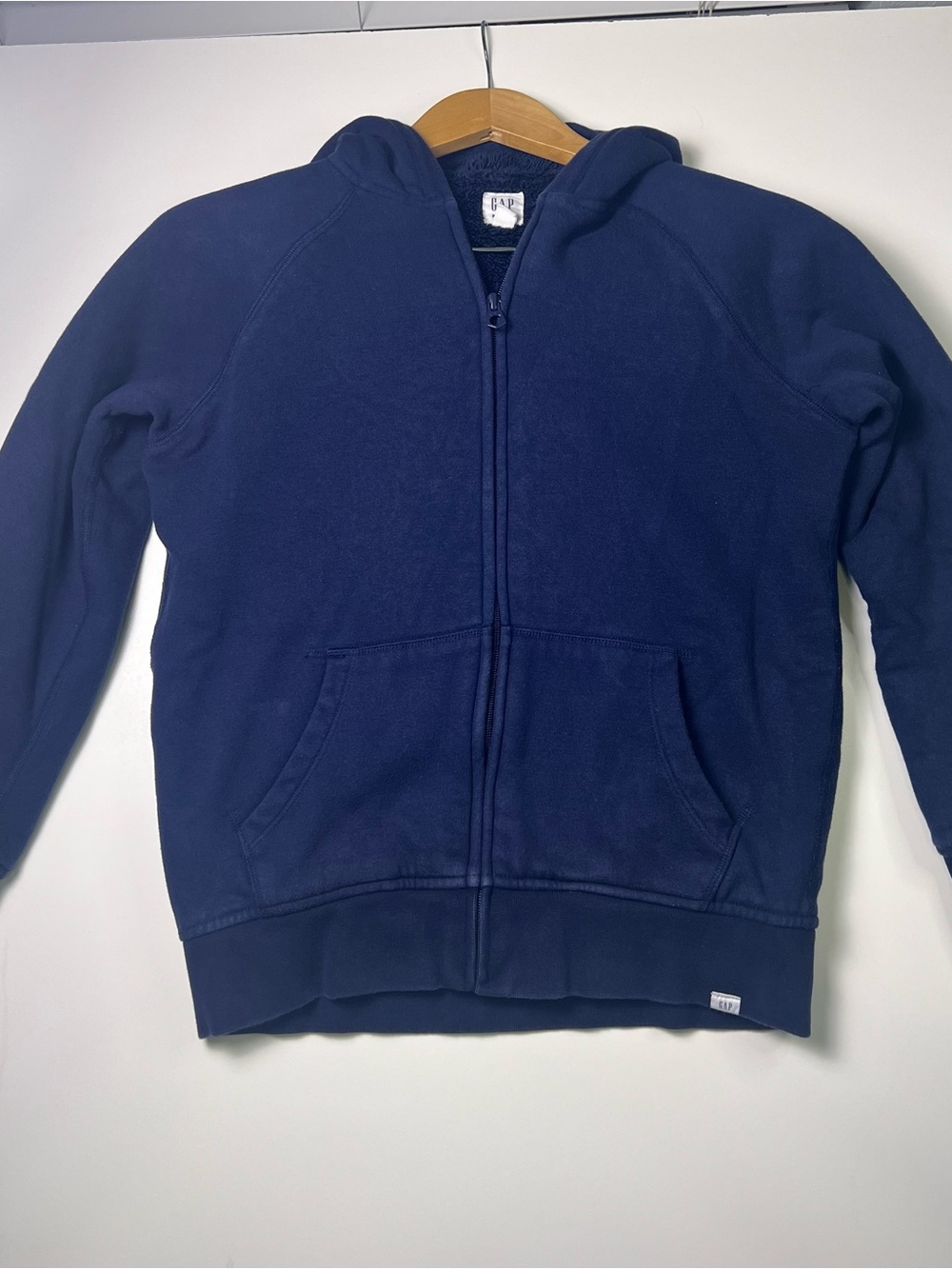 GAP Kids Navy Zip-Up Hoodie Sherpa Lined Size XL Cozy Unisex